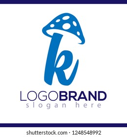 k Letter lowercase mushroom logo icon vector