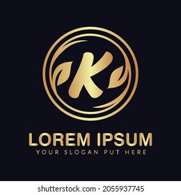 k letter luxury logo design template vector