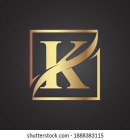 K Letra vector de logotipo de lujo