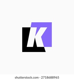 k letter mark square logo vector icon illustration