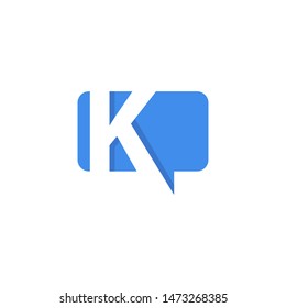 K letter with message shape logo