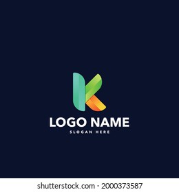 diseño de logotipo moderno de letra k