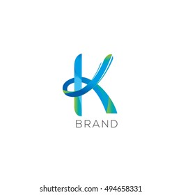 K letter modern vector logo, (sign, symbol ,icon, design element), illustrated letter of the alphabet