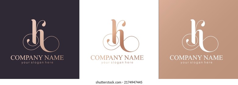 Monograma de letra K. Elegante logo lujoso de K. Estilo caligráfico. Identidad corporativa y logotipo personal. Diseño de vectores.
