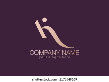 K Buchstabenmonogramm. Elegantes luxuriöses K-Logo. Kalligrafischer Stil. Unternehmensidentität und persönliches Logo. Vektordesign.