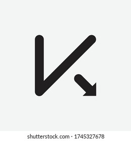 K letter monogram logo with black color