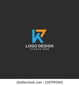 K Letter with Number 7 Real Estate Logo Design Vector Illustration