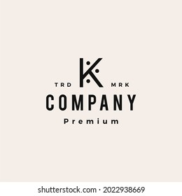 k letter people family human hipster vintage logo vector icon illustration