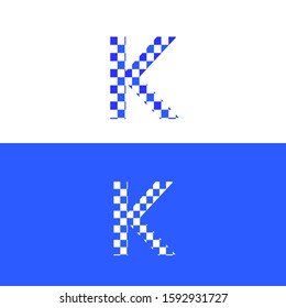K Letter Pixel Logo Design Template