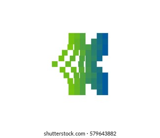 K Letter Pixel Logo Design Element