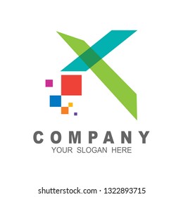 K letter pixel motion logo design template