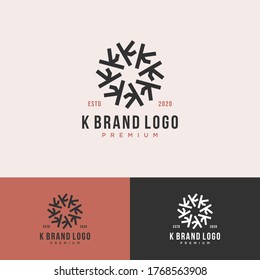 k letter premium logo circle
