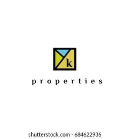 k letter properties vector logo
