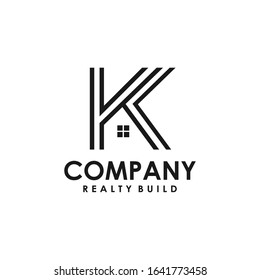 K letter for property, building, real estate / realty logo