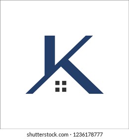 K letter Real Estate Roof Construction logo