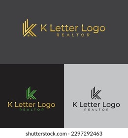 K Letter Realtor or Real estate Logo 