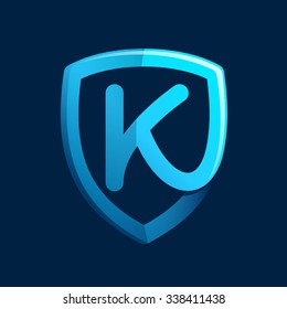 K letter with red heart. Vector design template elements for your application or corporate identity.