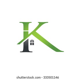 K letter roof shape logo green