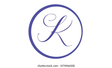 K Letter Script Font Hand Written Logo