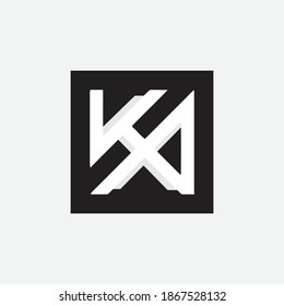 Letra K y letra con diseño de logotipo plano en sombra. Logotipo de letra KA sobre la plantilla del vector de fondo