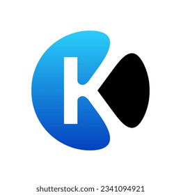 k letter shape logo design