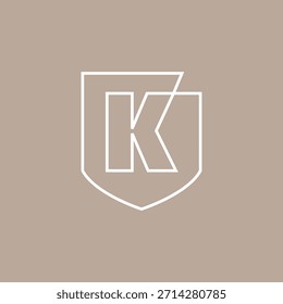 k Buchstabe Schild Schutz Sicherheits-Logo, Vektorsymbol