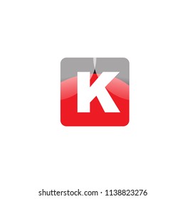 K Letter With Square Background