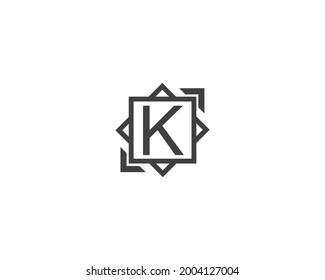 K Letter and square concept logo design