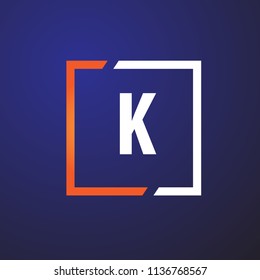 K Letter Square Logo