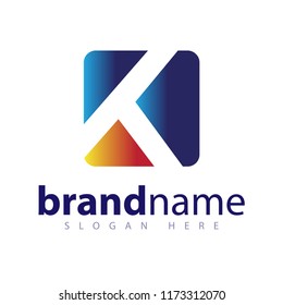 K letter square logo icon vector template