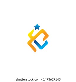 K letter and star like human or people run logo design vector icon illustration inspiration