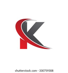 K letter swoosh red logo