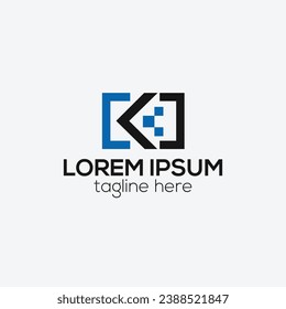 k letra logotipo de código técnico. Moderna plantilla vectorial de diseño de logotipo de tecnología de codificación de letras k 