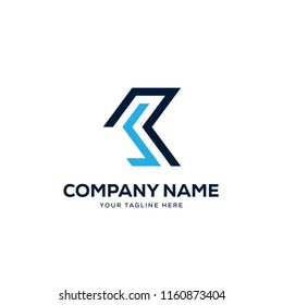 K letter tech logo design vector, minimalist line creative sign vector icon.