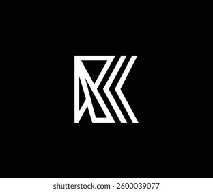 K letter tech minimal clean logo