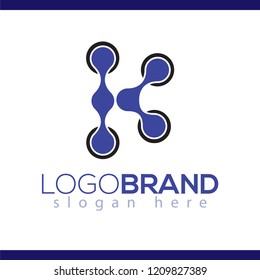 K Letter Technology Network Icon Logo Design Element