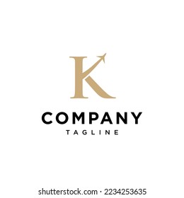 
K Letter Travel Plane Vector logo icon vector Template.eps