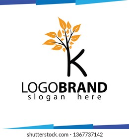 K Letter Tree logo template