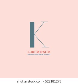 k letter typography company identity