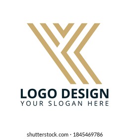 Diseño de logotipo único de carta K