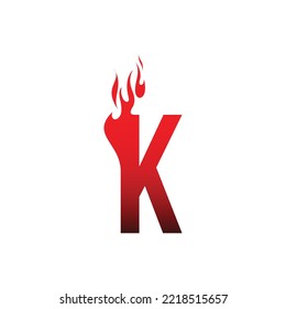 k letra mayúscula Icono del logotipo de encendido en caliente
