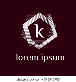 k letter vector geometric logo template (sign, symbol, emblem, ornament)
