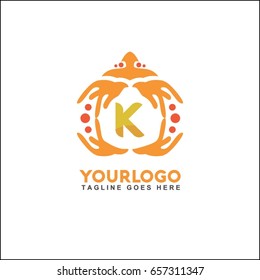 K letter vector health and beauty care logo.