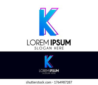 Diseño de logotipo vectorial de letra K. Concepto de icono moderno. Logo profesional para la identidad de marca. Elemento de símbolo creativo o plantilla