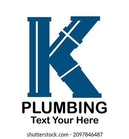 K Letter vector logo template. This design use pipe symbol. Suitable for industrial.