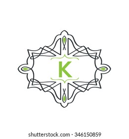 K letter vector logo template (sign, symbol, emblem, ornament)