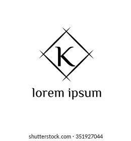 K letter vector logo template (sign, symbol, emblem, ornament)