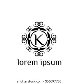 K letter vector logo template (sign, symbol, emblem, ornament)