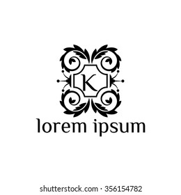 K letter vector logo template (sign, symbol, emblem, ornament)