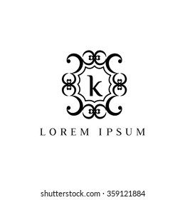 k letter vector logo template (sign, symbol, emblem, ornament)
